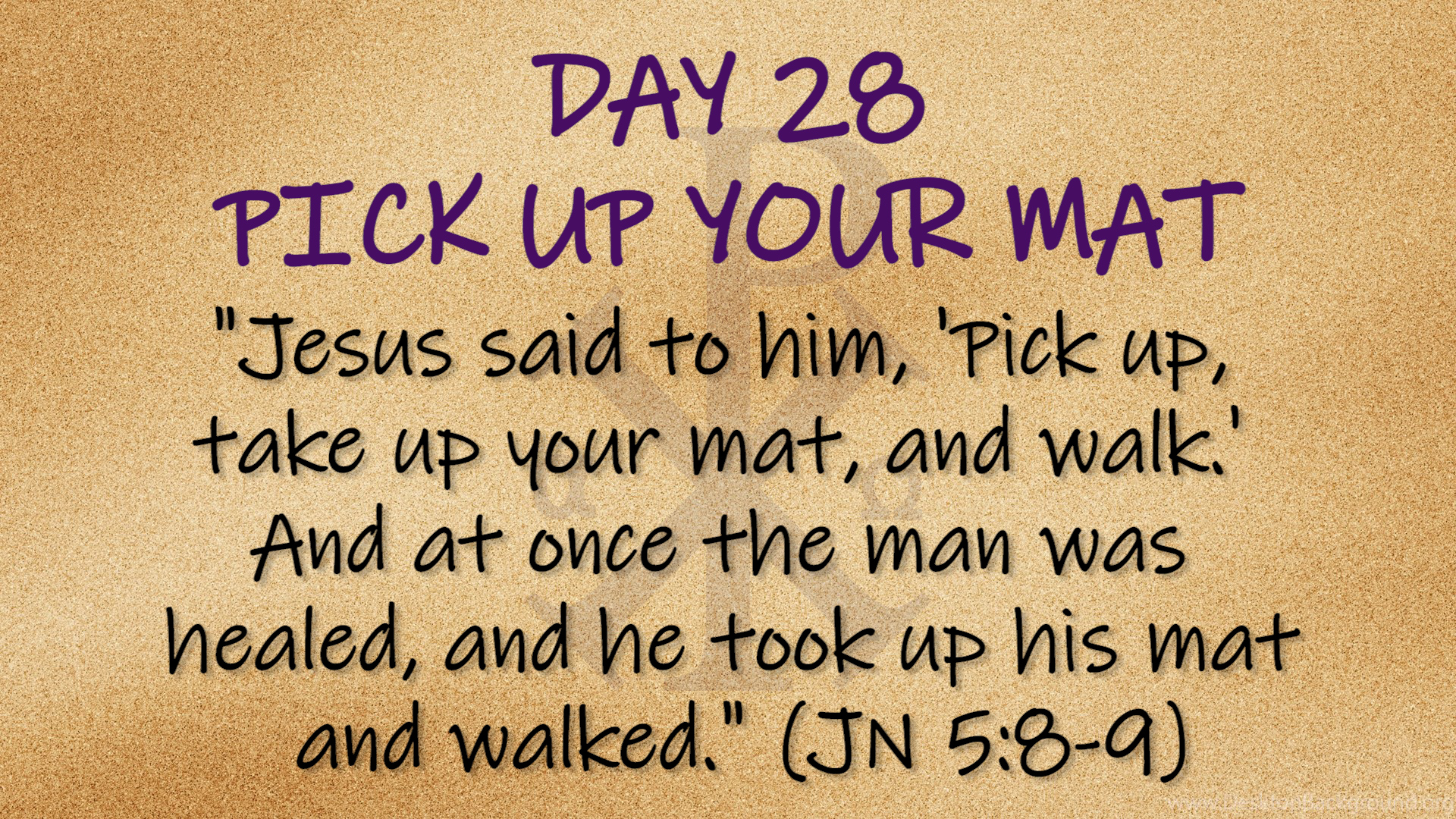 Featured image for “Side by Side – Day 28 “Pick Up Your Mat””