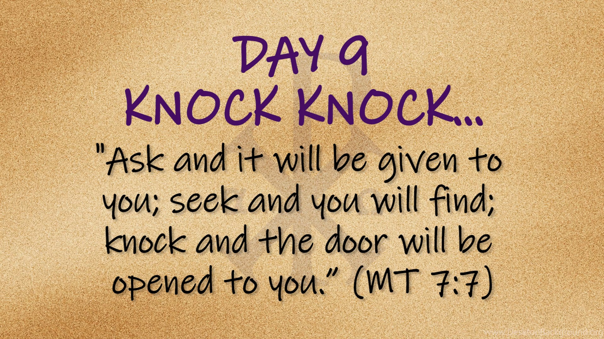 Featured image for “Side by Side – Day 9 “Knock Knock””